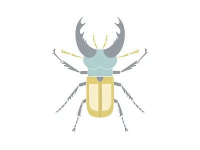 Stag beetle beetle bug design flat hello dribbble hellodribbble horn illustration insect minimal stag beetle stamp vector