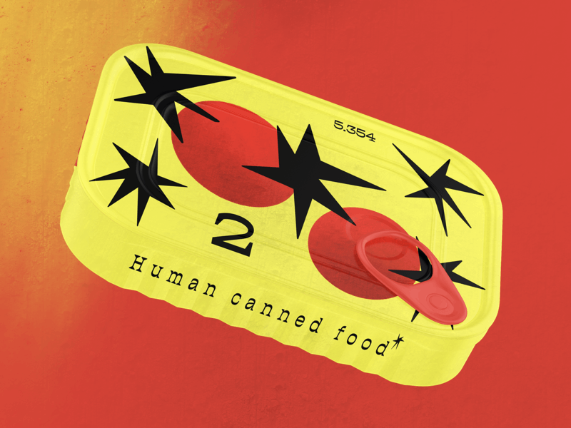 Illustration - Human canned food* animation gif graphic illustration photoshop procreate red yellow