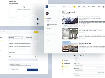 European Heritage Days - Admin panel admin admin design admin panel clean dashboard design european union landing page minimal news product school typography ui ux visual web web design website
