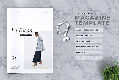 La Facon Fashion Magazine branding brochure business catalogue clean download elegant fashion fashion design free magazine magazine ad modern portfolio template