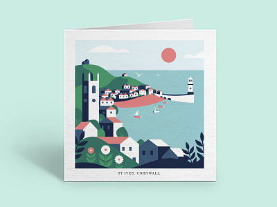 StIves Illustration cornwall flatvector geometric seaside st ives