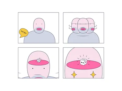 When your boss shook his head about your solution, in fact... boss comics dice idea illustration irony negative random thoughts