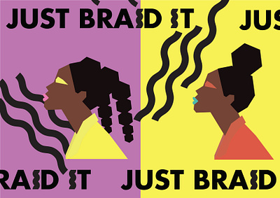 JUST BRAID IT branding design flat illustration illustrator logo minimal vector