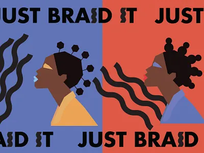 JUST BRAID IT branding design flat icon illustrator logo minimal vector