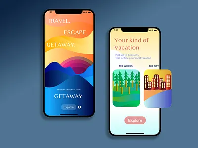 Travel App Concept- PART 1 3d 3dmodeling branding cards gradient graphic design illustration mockup packaging product productdesign travel app traveling ui vacation vector illustration