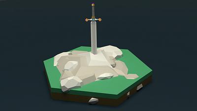 Asset Forge Daily build: Sword 3d art asset forge blender3d excalibur illustration low poly render sword