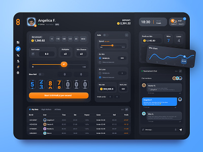 Fat Lootz roulette: Dice game app bets betting casino csgo dark dashboard dice esport figma gambling game interface lottery player product design roulette uiux web app web design