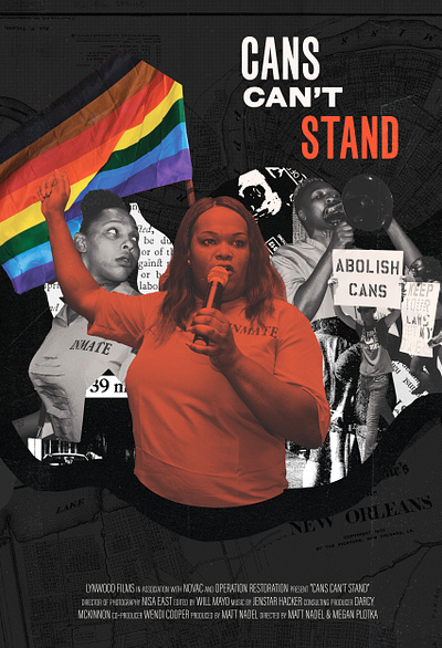 CANS Can't Stand collage design documentary film poster illustration lgbtq new orleans print print design texture typography