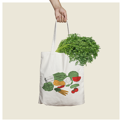 GO GREEN! branding colorful colors cotton craft design food illustration gogreen graphicdesign healthy marketplace penedes reusable shopping shopping bag totebag vegan vegan food vegetable vilafranca