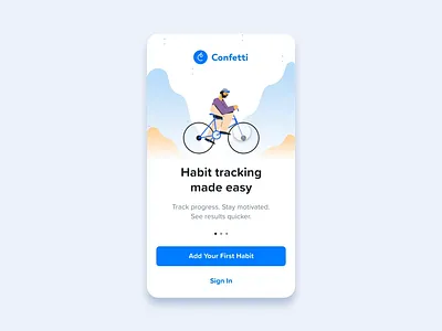 Confetti Welcome Screen ios mobile mobile app mobile ui onboarding welcome welcome screen
