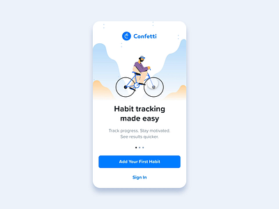 Confetti Welcome Screen ios mobile mobile app mobile ui onboarding welcome welcome screen