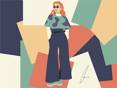 Fashionista color palette colorful design flat illustration illustration art illustrator vector woman