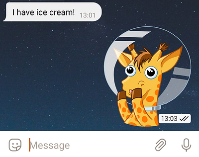 Sticker Giraffe animal artwork branding character art design emoji emotion illustration illustrator massage sticker world