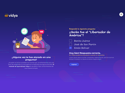 E-Learning Landing Page concept design flat illustration landing landing page simple ui uiux ux vector web