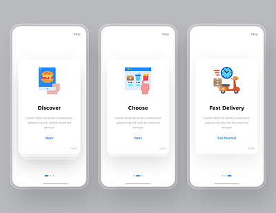 Food Delivery App On boarding Screen adobexd app app design ecommerce app ecommerce design food app design food delivery app onboarding onboarding screen onboarding ui ui ui design ux