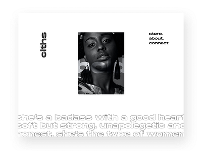 clths - clothing line for women 2020 2d 3d black black and white bold bold font clean cleanui ebinanto kinetic type kinetictype kinetictypography minimal modern typography web design web trends webdesign 2020 website