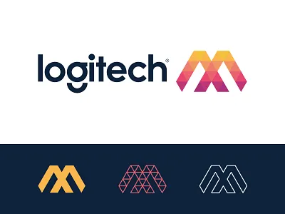 logitech MX v.2 agency brand branding concept design letter letter m letter x lettermark line logi logitech logo logo design logotype mx simple tech triangle