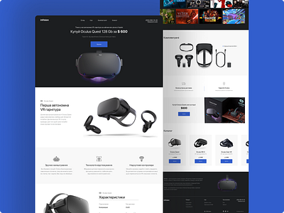 Oculus Quest Landing page landing page landing page design minimal oculuc oculus quest ui web