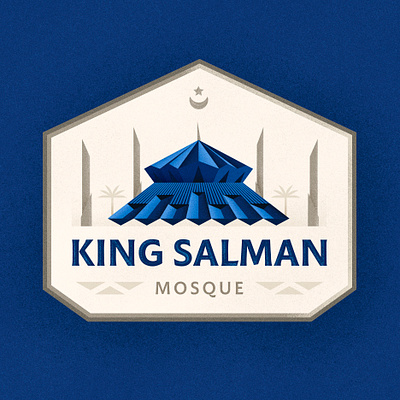 King Salman Mosque Badge architecture badge badgedesign buidlings illustration islam maldives