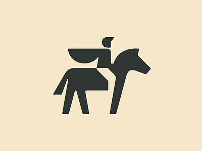 Man on a Horse Logo abstract symbol animal brand identity branding cowboy horse human journey knight logo design logomark man movement nature negative space person racing rider silhouette travel