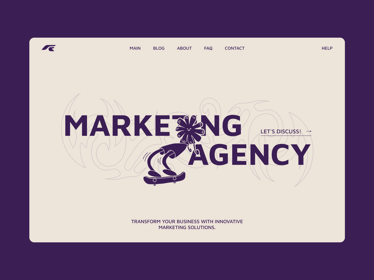 UI UX design of the Hero section for a marketing agency figma ui figms ux hero design hero section design ui ui figma design ux ux figma design web desigm ui web design website design