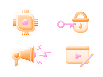 4 icons branding illustration neural networks ui vector