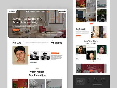 Elevating Spaces, One Design at a Time! ✨ interior design landing page logo ui