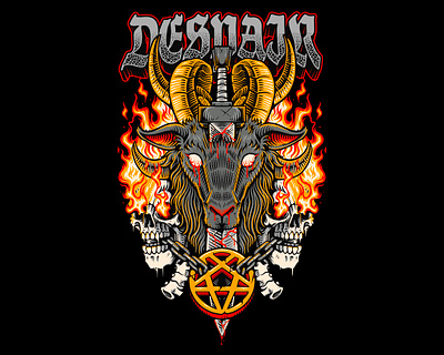 DESPAIR - GOAT PENTAGRAM SKULL VECTOR ILLUSTRATION art band merch branding design graphic design hardcore illustration logo merchandise metal art metal cover skeleton t shirt design t shirt merch ui ux vector