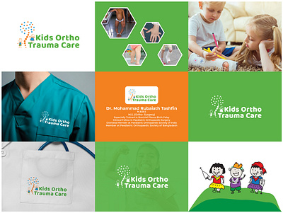 Kids Ortho trauma care logo bone care logo bone logo branding child orthocare logo child orthpedic surgeon dr.rubaiath tashfin kids care kids bone logo logo orthopedic surgeon logo rubaiath tashfin spine care logo vector