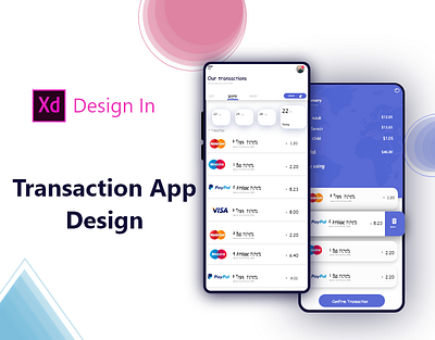 Transaction App Design | Design In Adobe XD app design in adobe xd page design transaction app transaction history