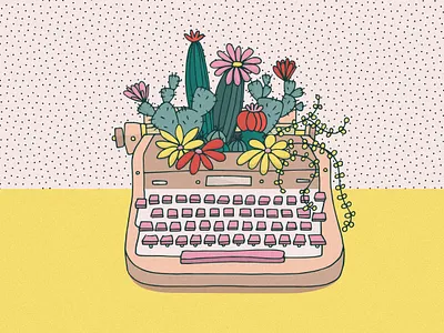 A Better Because Project cacti design illustration plants typewriter