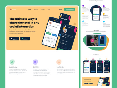 Split Bill - Website Design V.2 app landing page best shot bill branding clean concept creative design dribbble homepage mobile app payment share shiltbill social ui web website