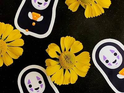 Printed No Face Stickers character cute design ghibli illustration illustrator miyazaki noface spirited away stickers vector