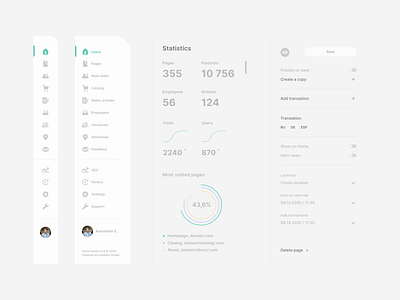 admin panel menu ui ux