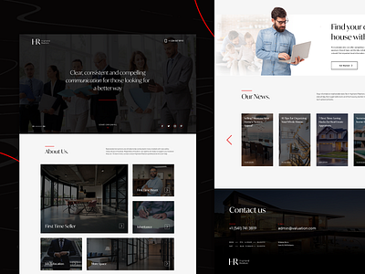 Highland Realtors - Website Concept branding business clean dark design graphic landing landing page minimal real estate realtor red typography ui web web design website