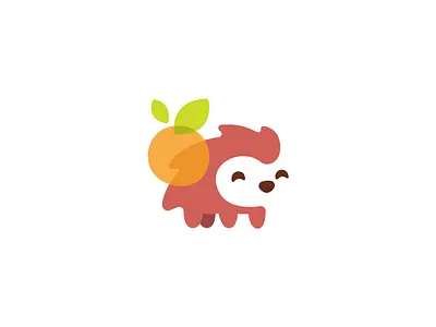 Hedgehog animal apple brand branding cartoon cute design elegant flat fruit fruits funny hedgehog illustration logo logotype mark modern nice wild