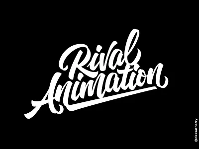 Rival Animation brushpen calligraphy lettering logotype logotypes