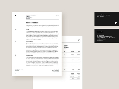Israel Ramirez / Collateral Material brand brand identity branding business card collateral freelance design grid design indesign invoice template layout design personal brand portfolio