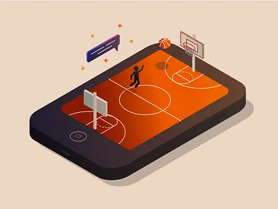 Isometrical Basketball illustration isometry vector vector illustration