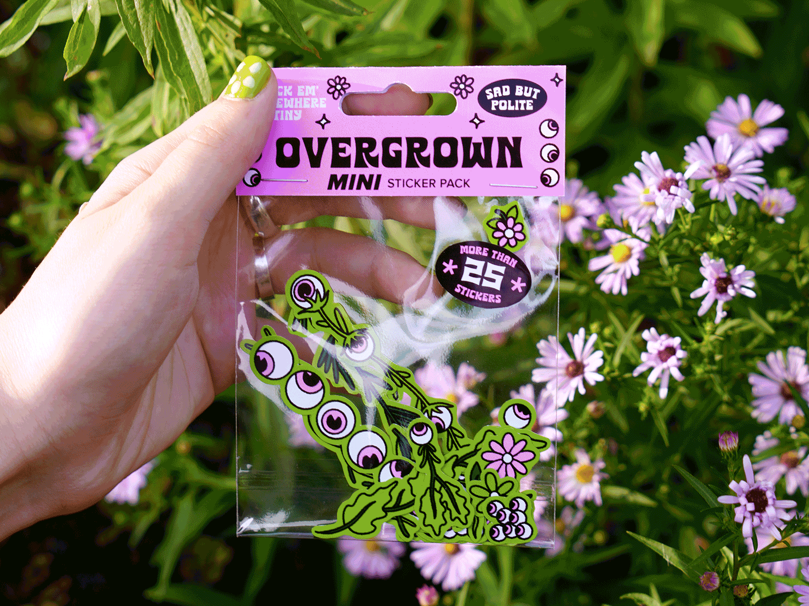 Overgrown Sticker Pack art botanical branded graphics illustration merch merch design merchandise merchandise design merchandising patch shop sticker sticker pack