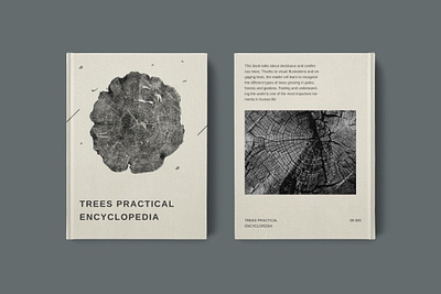 Trees Practical Encyclopedia baner black book branding covers creative design encyclopedia minimal poster tree typography wood