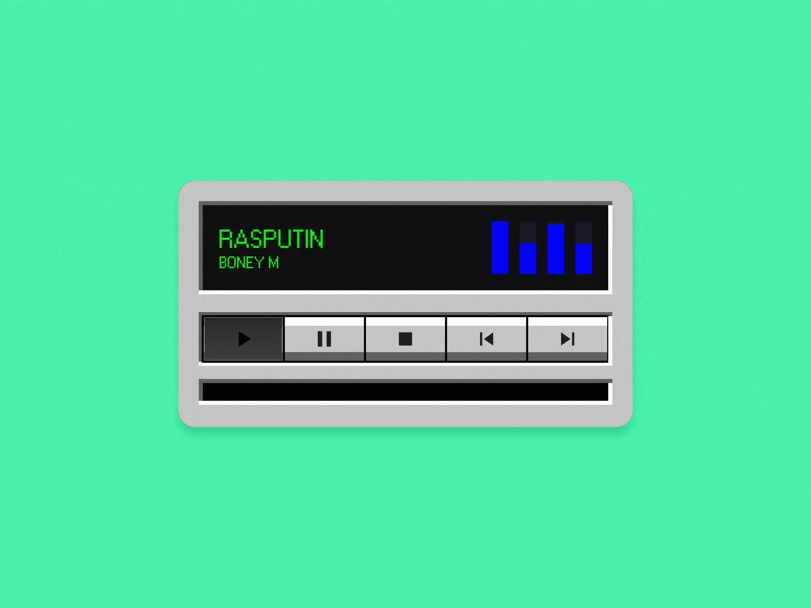 Music Player Series - Day 04 animation clean dailyui design gif minimal old school old ui player ui simple skeumorphic skeumorphism sound bar sound waves ui ux winamp