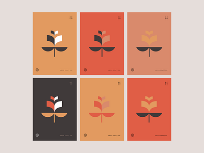 Flower Marks brand brand identity branding design flower geometric graphic design icon identity illustration logo logo design mark orange poster red seal set type typography logo