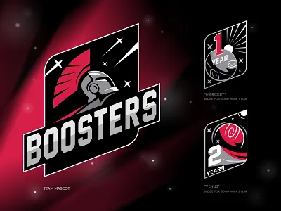 IT team "Boosters" app artwork badge badge design basketball branding character characterdesign cosmo design icon it logo logo mascot mascot logo spartan logo teamlogo teamwork vector web