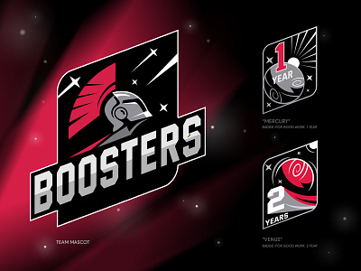 IT team "Boosters" app artwork badge badge design basketball branding character characterdesign cosmo design icon it logo logo mascot mascot logo spartan logo teamlogo teamwork vector web