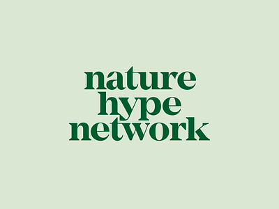 Nature Hype Network Logotype brand identity branding branding design green leaf logo logotype minimal modern nature serif simple wordmark