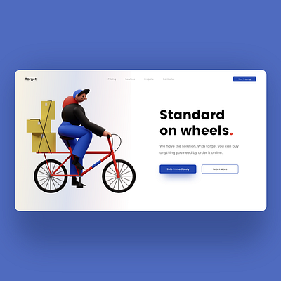 "Target" Shipping Service Website UI Design. 3d adobe illustrator adobe photoshop adobexd behance delivery design download free fresh landing photoshop shipping shipping company ui uiux web website xd design xddailychallenge