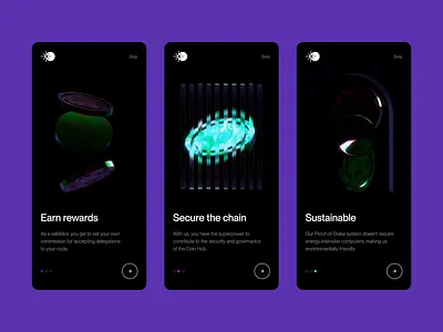 Decentralized Blockchain with 3D 3d animation app blockchain clean coin concept crypto dark defi design graphic design illustration metaverse minimal motion graphics nft token ui