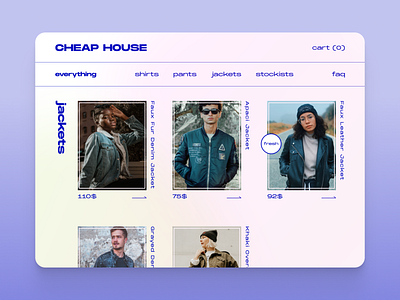 Brittle Brutal bad brutalist take ecommerce fashion ui web design