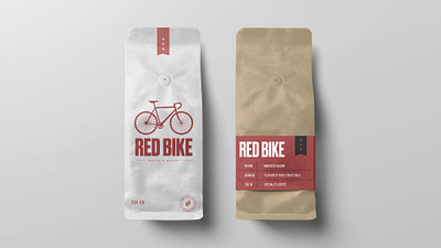 Red Bike Coffee & Bakery brand and identity branding brandpackage coffee coffee bag coffee shop illustration illustrator logo logo design vector